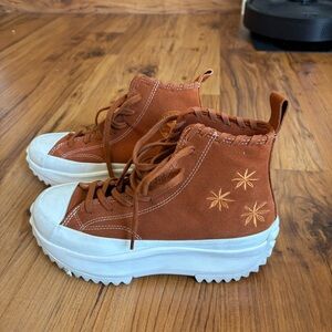 Platform Converse with Embroidered Florals